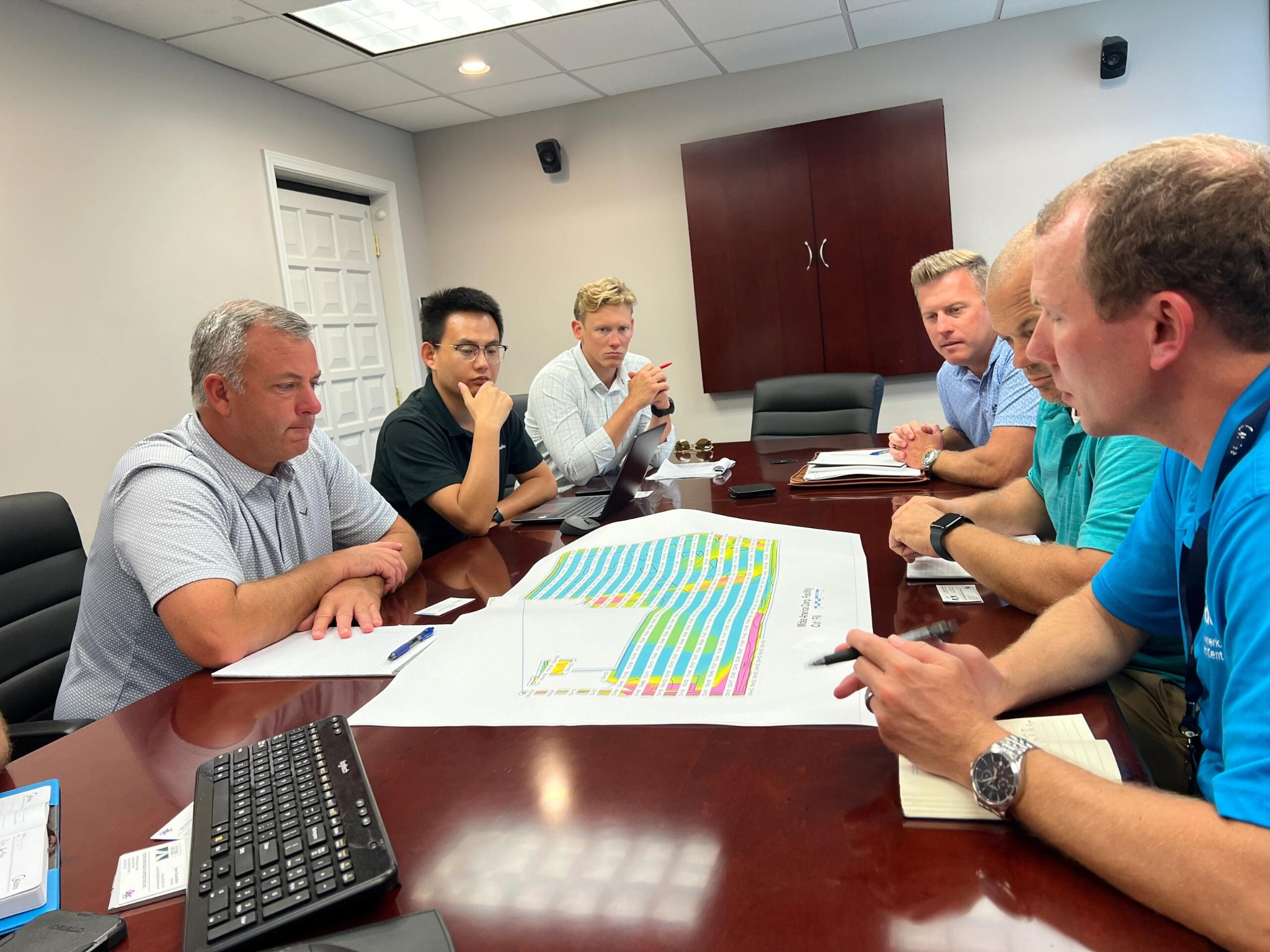 Consultants collaborating around a conference table during a planning meeting